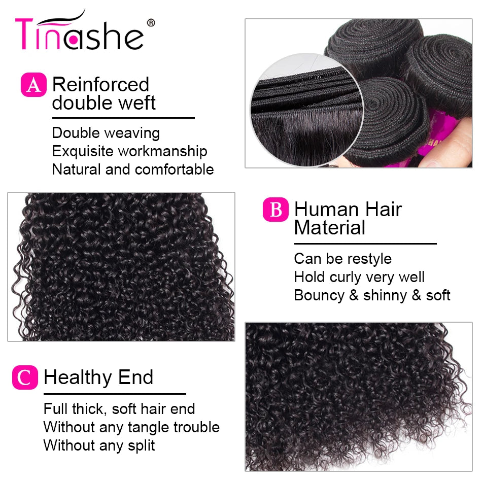 Tinashe Hair Bundles Curly Hair Extensions Remy Curly Human Hair Bundles 8-28 inch Can Buy 1/3/4 Brazilian Hair Weave Bundles